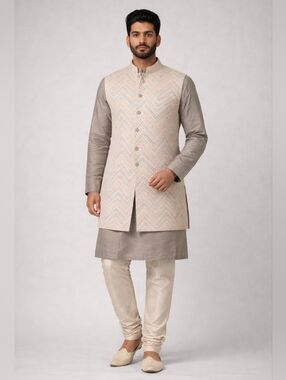 Like New Manyavar 3 Pc Set Men's XL Sherwani